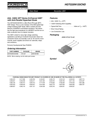 Транзистор IGBT HGTG20N120CND TO-247