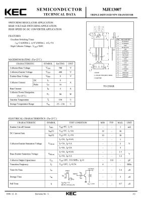 Транзистор MJE13007F TO-220F
