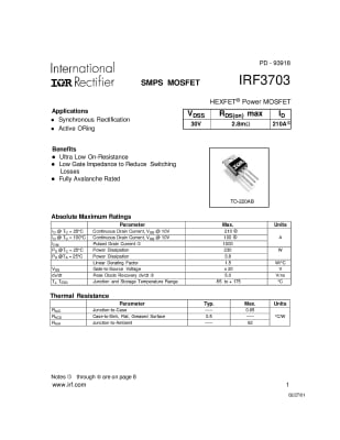 Транзистор IRF3703