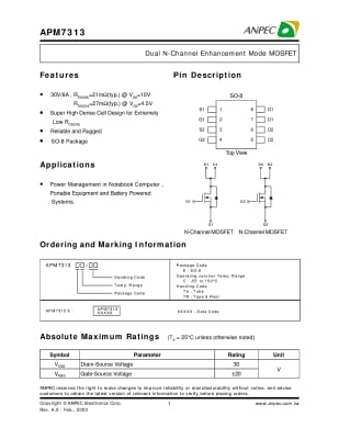 Транзистор APM7313 SO-8
