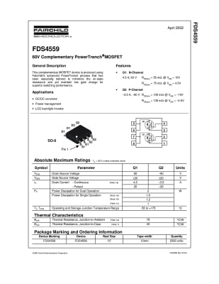 Транзистор FDS4559 SO-8