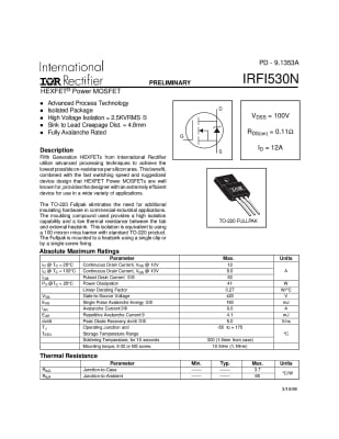 Транзистор IRFI530N TO-220F