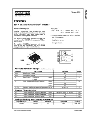 Транзистор FDS9945 SO-8