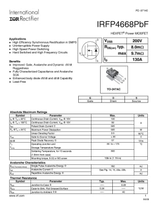 Транзистор IRFP4668PBF TO-247