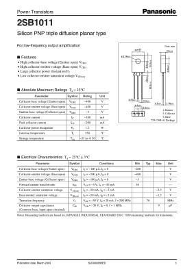 Транзистор 2SB1011