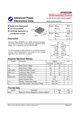 Транзистор AP9930GM SO-8