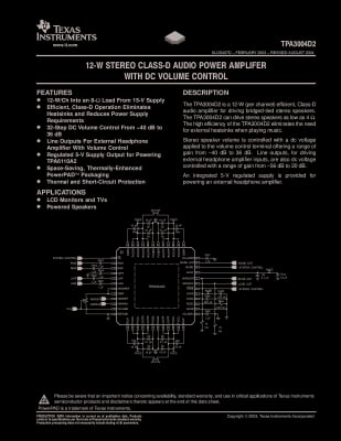 Интегрална схема TPA3004D2 QFP-48