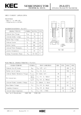 Транзистор 2SA1271 TO-92