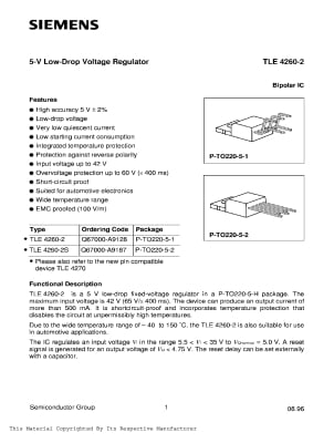 Интегрална схема TLE4260-2SP TO-220-5