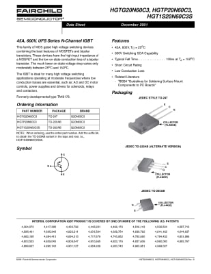 Транзистор IGBT HGTG20N60C3D TO-247