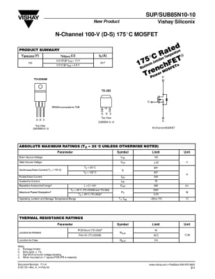 Транзистор SUB85N15 TO-263