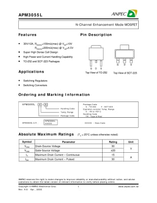 Транзистор APM3055LUC TO-252DPAK