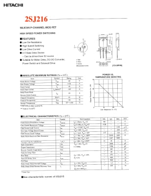 Транзистор 2SJ216 TO-3PF