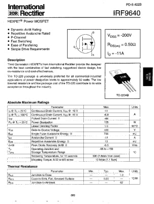 Транзистор IRF9640 TO-
