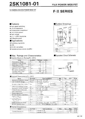 Транзистор 2SK1081 TO-3P