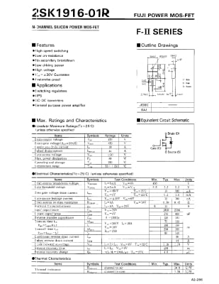 Транзистор 2SK1916/H12NA60 TO-3PF