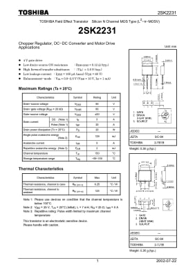 Транзистор 2SK2231 TO-25D2PAK