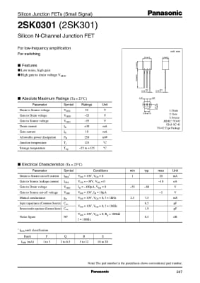 Транзистор 2SK301 TO-92