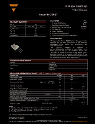 Транзистор IRFP350PBF TO-247