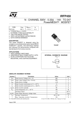 Транзистор IRFP450 TO-247