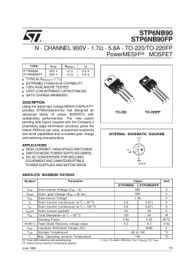 Транзистор STP6NB90FP TO-220F