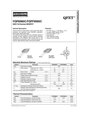 Транзистор FQPF6N900 TO-220F