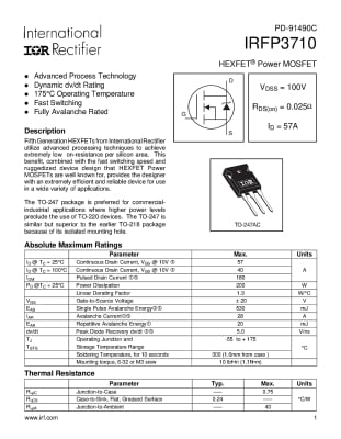 Транзистор IRFP3710 TO-247