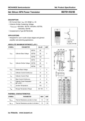 Транзистор   BDT95 TO-220