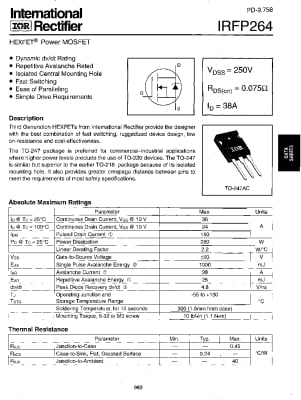 Транзистор IRFP264 TO-247