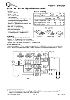 Интегрална схема BTS621L1 TO-263