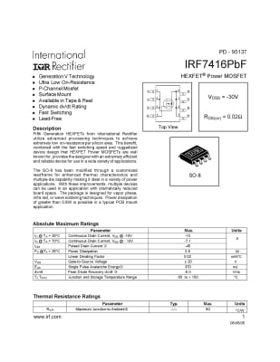 Транзистор IRF7416PBF SO-8