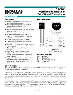 Интегрална схема DS18B20 TO-92