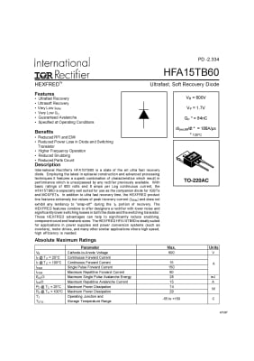 диоди  HFA15TB60  TO-220AC