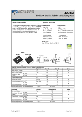 Транзистор AO4916 SO-8