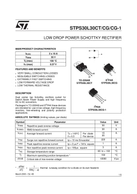 Диод STPS30L30CT  TO-220