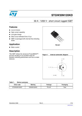Транзистор STGW30N120KD  TO-247