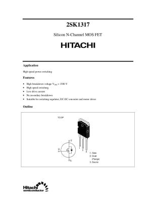 Транзистор 2SK1317 TO-3P