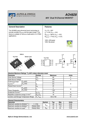 Транзистор AO4828 SO-8