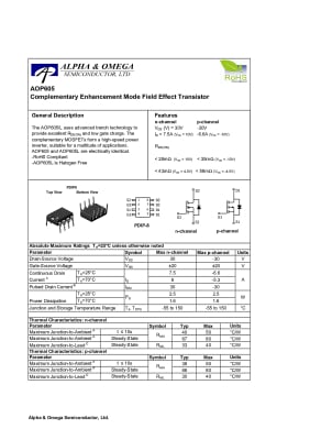 Транзистор AOP605 DIP-8