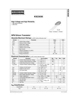 Транзистор KSC5030 TO-3P