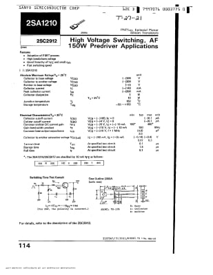 Транзистор 2SA1210 TO-126