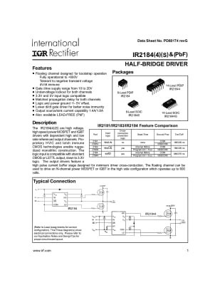 Интегр. схема IR2184S SO-8