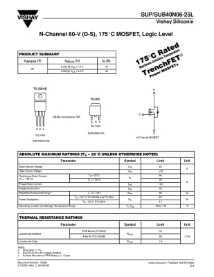 Транзистор SUP40N06-25L TO-220