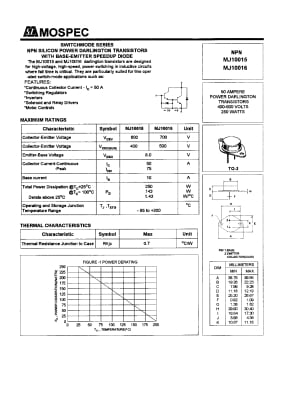 Транзистор MJ10015 TO-3