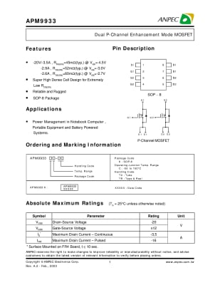 Транзистор APM9933 SO-8