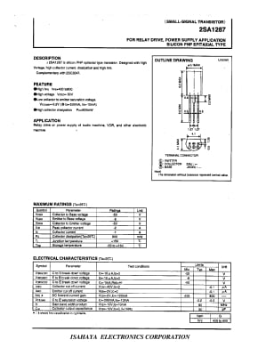 Транзистор 2SA1287 TO-92