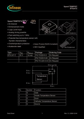 Транзистор BTS247Z TO-220-5