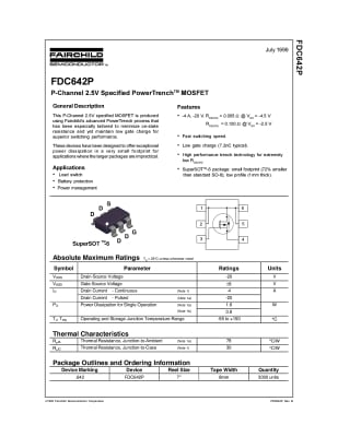 Транзистор FDC642P SSOT-6