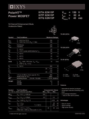 Транзистор IXTA62N15P TO-263