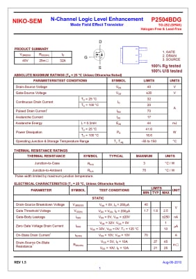 Транзистор P2504BDG  TO-252D2PAK